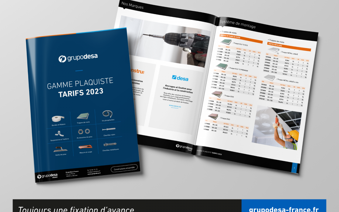 Téléchargez notre Gamme Plaquiste Tarifs 2023